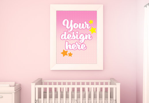 Framed Print in Baby's Room Mockup