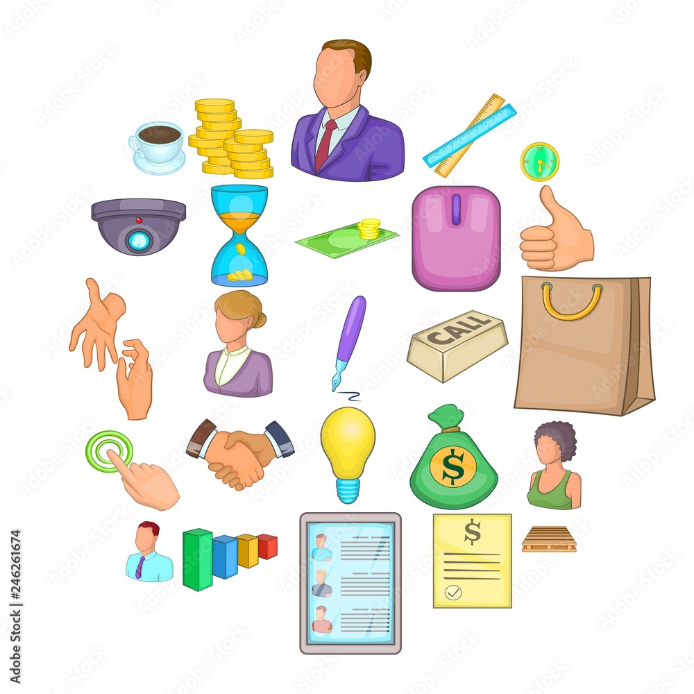 Poster approach icons set. cartoon set of 25 approach vector icons for web isolated on white background