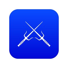 Pair of Sai icon digital blue for any design isolated on white vector illustration