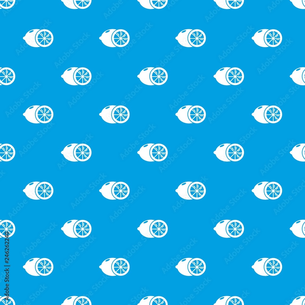 Poster lemon pattern vector seamless blue repeat for any use