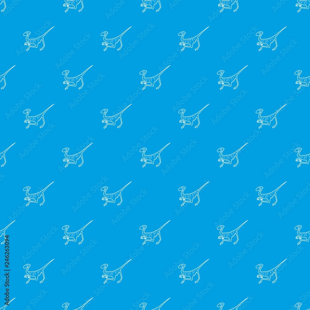 Poster velociraptor pattern vector seamless blue repeat for any use