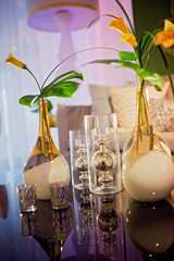 YesNo  Yellow marigold wedding decor swanky with succulents and drapery