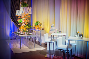 YesNo  Yellow marigold wedding decor swanky with succulents and drapery