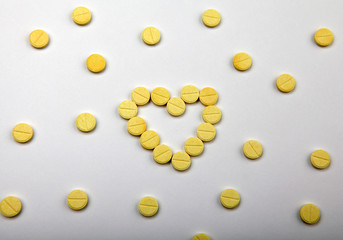 tablets heart symbol white background 