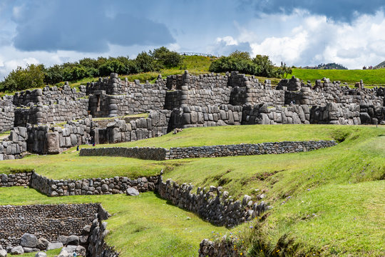 Wehranlage der Inka, die Sacsayhuaman Festung, in Cusco, Peru