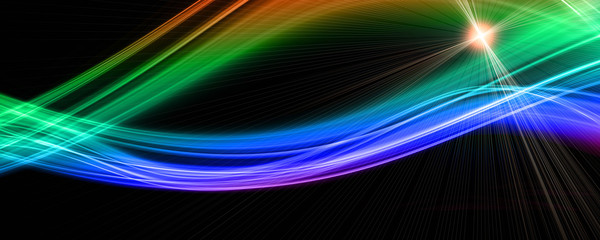 Futuristic wave panorama background design with lights © Frank Rohde