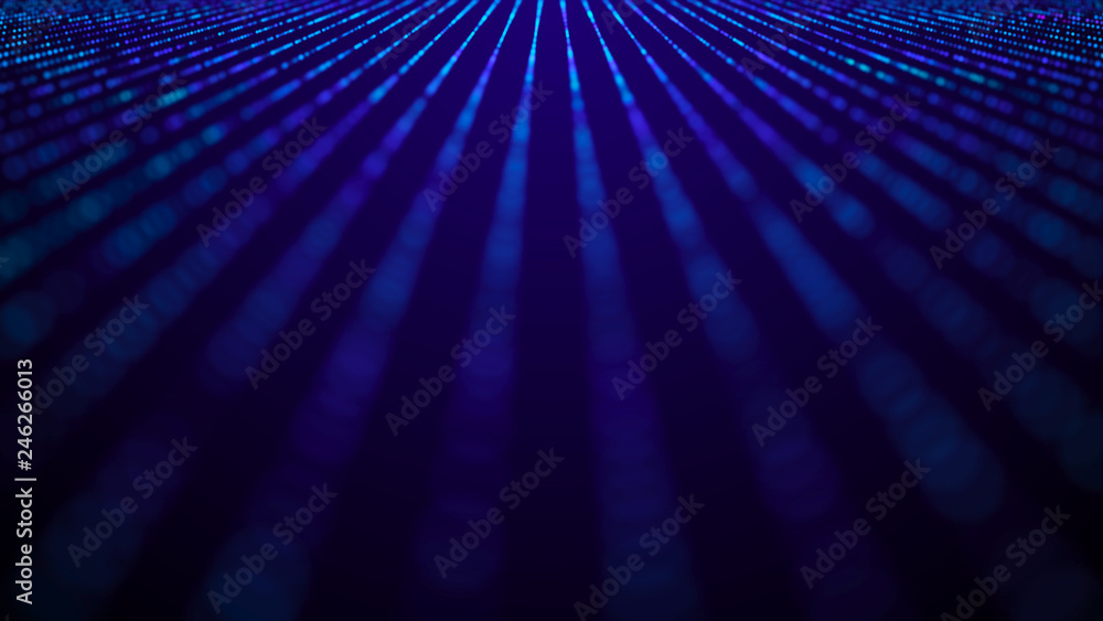 Leinwandbilder Abstract tech background. Abstract space background. Digital technology background. Computer code. 3d rendering.