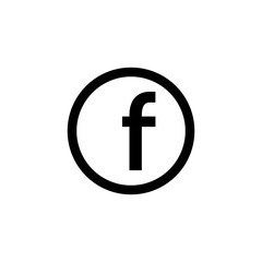 Facebook icon. Social media facebook icon. Letter F. Flat outline web icon. facebook social network logo. Vector symbol EPS10 - obrazy, fototapety, plakaty