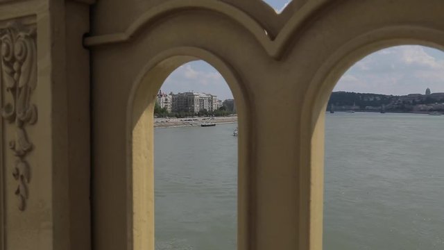 Hungarian Parliament from Margit Hid, Budapest, Hungary, Europe 