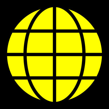 recommend clip art: Globe symbol icon - yellow simple, isolated - vector