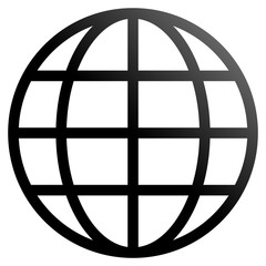 Globe symbol icon - black gradient, isolated - vector