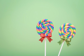 Colored candy lollipop