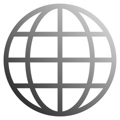 Globe symbol icon - gray gradient, isolated - vector