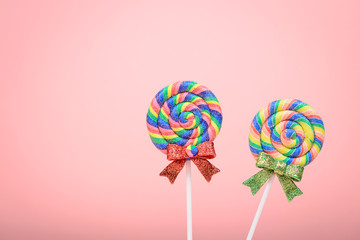 Colored candy lollipop