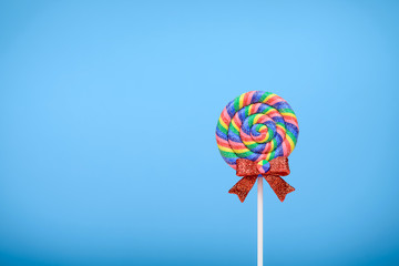  Lollipops on blue background