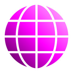 Globe symbol icon - purple gradient, isolated - vector