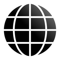 Globe symbol icon - black gradient, isolated - vector