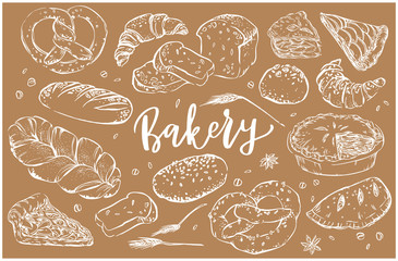 Hand drawn bakery clip art set - 246269280