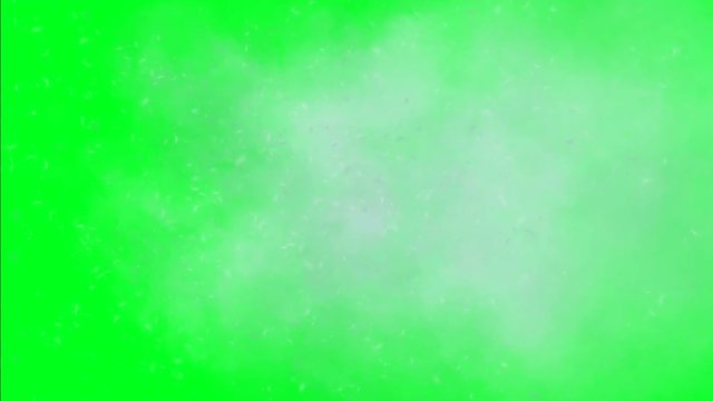 Dandelion seeds and cloud on green screen