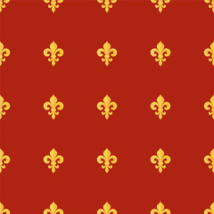 Seamless vector gold pattern with Fleur-de-lis © smastepanov2012