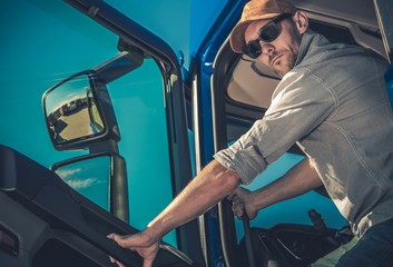 Modern Semi Truck Driving