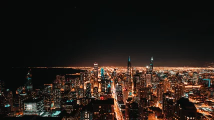 Fotobehang Night sky picture of Chicago © engineeringfilmmaker