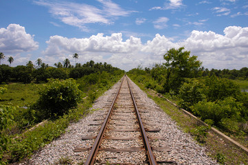 Fototapeta premium old railroad in the wild