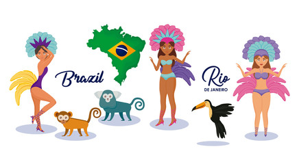brazilian culture set icons