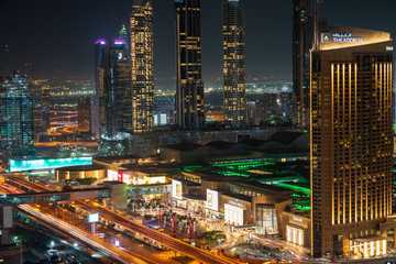 Fototapeta na wymiar Dubai dowtown skyscrapers, United arabic emirates