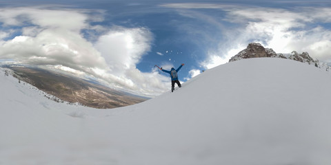 Naklejka na ściany i meble panaromic 360 degree mountaineering photo