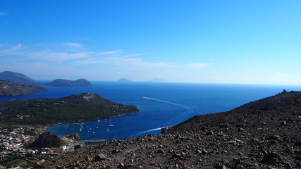 View from the top of Vulcano island, Aeolian Islands
