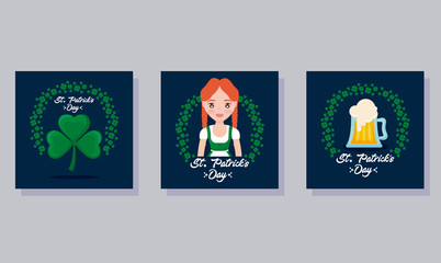 Fototapeta premium set cards of st patrick day