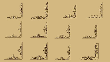 Swirl floral design set