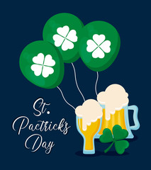 beers with balloons helium and clover of st patrick day