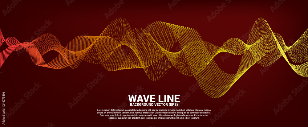 Canvas Prints orange sound wave line curve on red background. element for theme technology futuristic vector