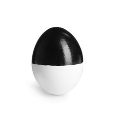Painted Easter egg on white background. Stylish design