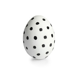 Painted Easter egg on white background. Stylish design