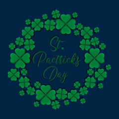 circular frame of clovers st patrick day