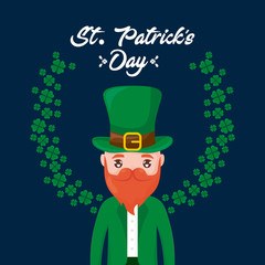 man irish with clovers of st patrick day