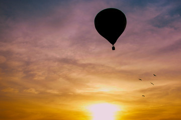 hot air balloon in the sky