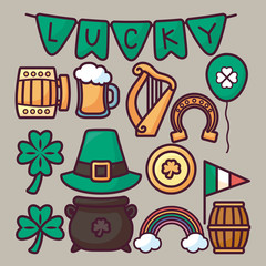 leprechaun cauldron with set icons