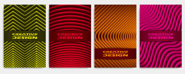 Covers modern abstract design templates set. Geometric compositions for flyer, banner, brochure and poster.