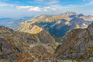 Fototapeta na wymiar High Tatra Mountains, aerial view from Rysy peak
