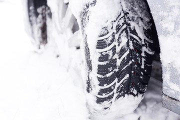 Car tires on winter