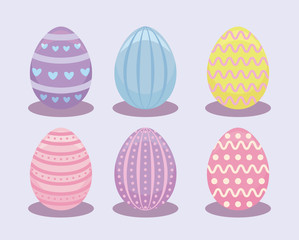 set of eggs for happy easter day