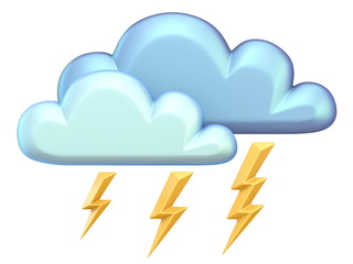Weather icon CLOUD LIGHTNING 3D