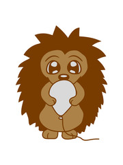 gefährliche freundschaft freunde luftballon platzen spielen angucken von vorne kleiner süßer niedlicher igel herbst winter stacheln comic cartoon clipart