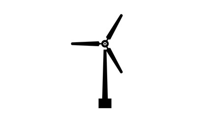 Wind turbine, windmill animation with alpha channel.