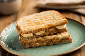 Banana peanut butter panini