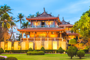 night view of Chihkan Tower in Tainan, Taiwan